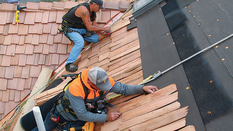 Setting Up Cedar Roof Shingles